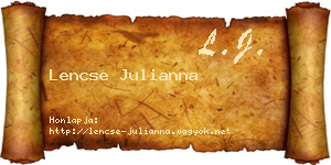Lencse Julianna névjegykártya